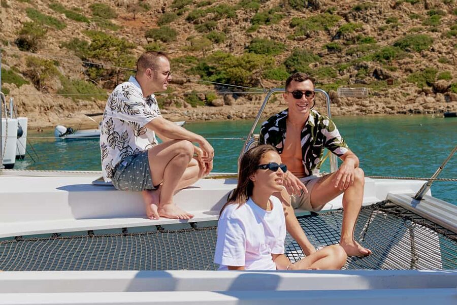 Chania: Morning Catamaran Cruise with Premium Lunch & Drinks - Lunch at sea: local flavors, real variety, and drinks on tap