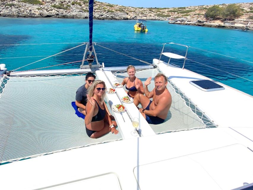Chania: Private Day Catamaran Cruise with Swimming and Meal - From Kolymvari to clear bays: what this private cruise actually feels like