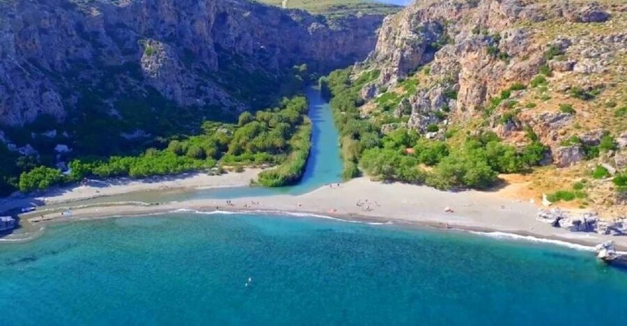 From Chania: Day Trip to Preveli Palm Beach - Kourtaliotiko Gorge: amazing cliffs, strong winds, short walk expectations