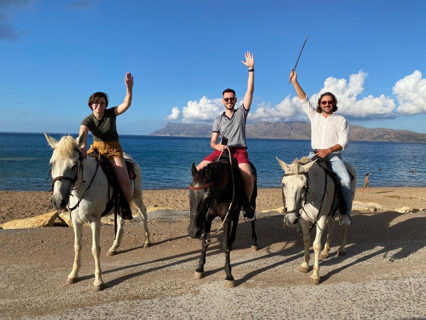 Horse riding,falasarna sunset,dinner in a tavern,drone video - Drone Video: Getting Sea, Sunset, and You in the Same Story