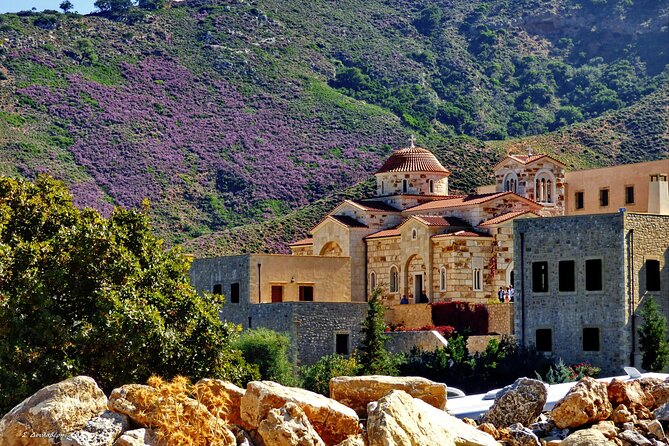 Monastery - Ancient Olive tree & Museum-Cretan Brewery Private Tour from Chania - Transfiguration Monastery (Kastelos area): stones, views, and a living religious site