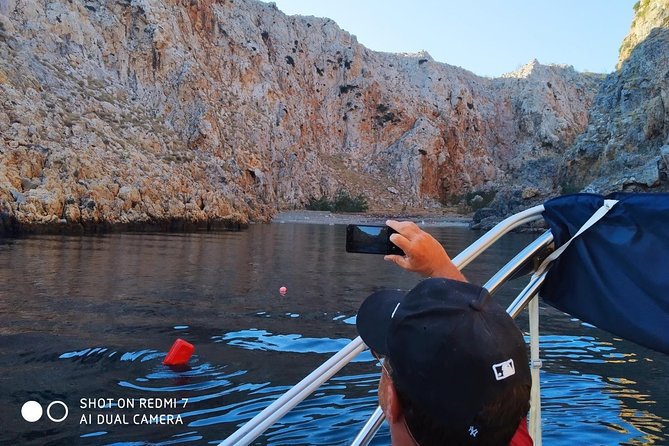 Private Boat Trip Chania Seitan (price per group-up to 9 people) - Stop 1: Seitan Limania Beach and the turquoise-water playground