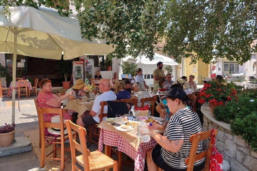 Private tasting of 6 cretan wines in Fres village - Snacks and pacing: why the cheese, rusk, and olives actually matter